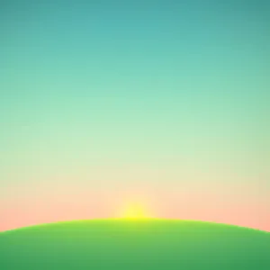 Sunny Summer Landscape Art with Tree and Grass