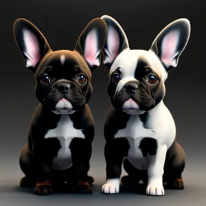 Cute and wrinkled French bulldog puppies