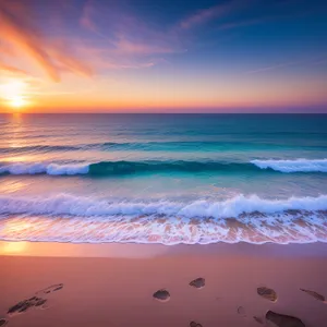 Sunset over the Tropical Beach Paradise