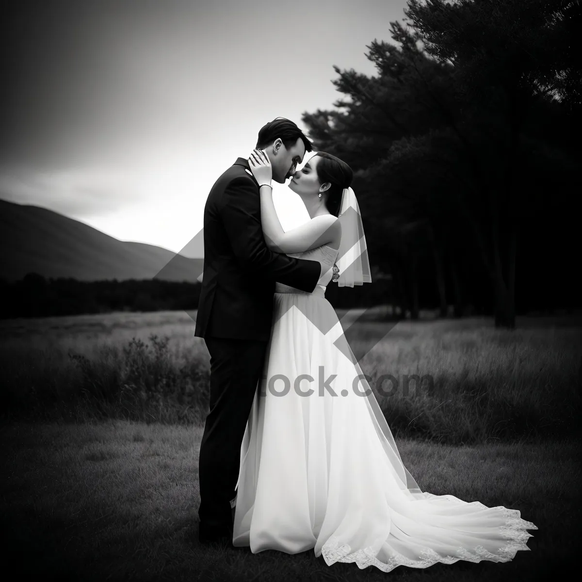 Picture of Blossoming Love: A Joyful Wedding Day Embrace