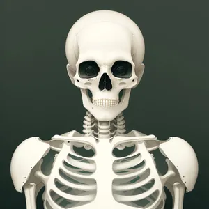 Terrifying 3D Skeleton Head with Haunting Eyes