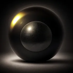 Shiny Black Button with Glass Reflection