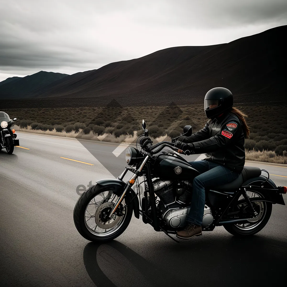 Picture of High-Speed Motorcycle Race on the Open Road