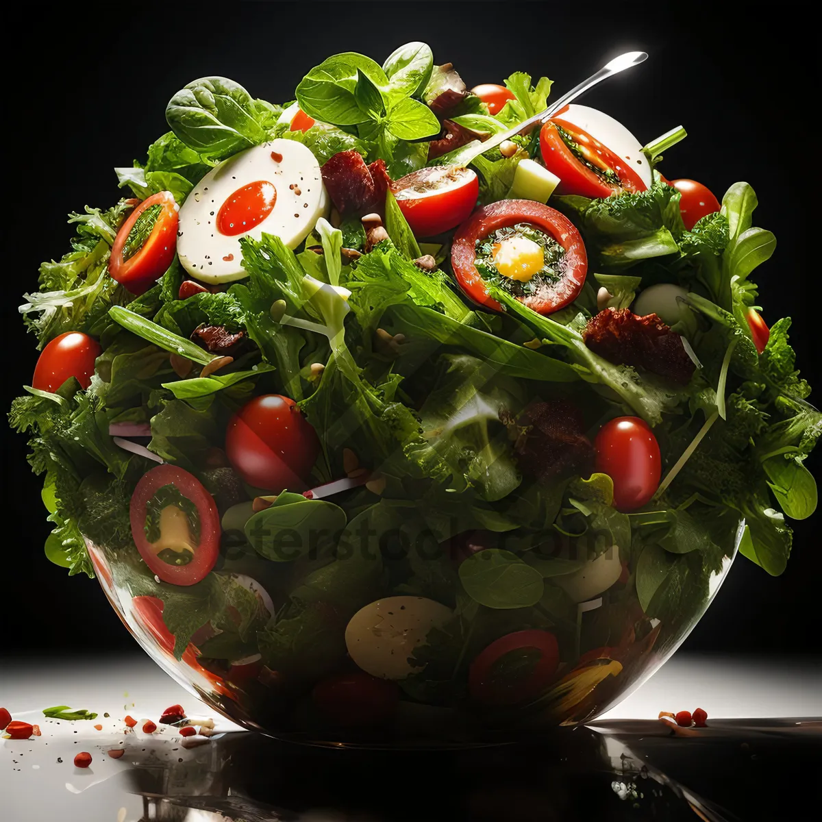 Picture of Fresh Vegetable Salad with Cherry Tomatoes and Cucumbers