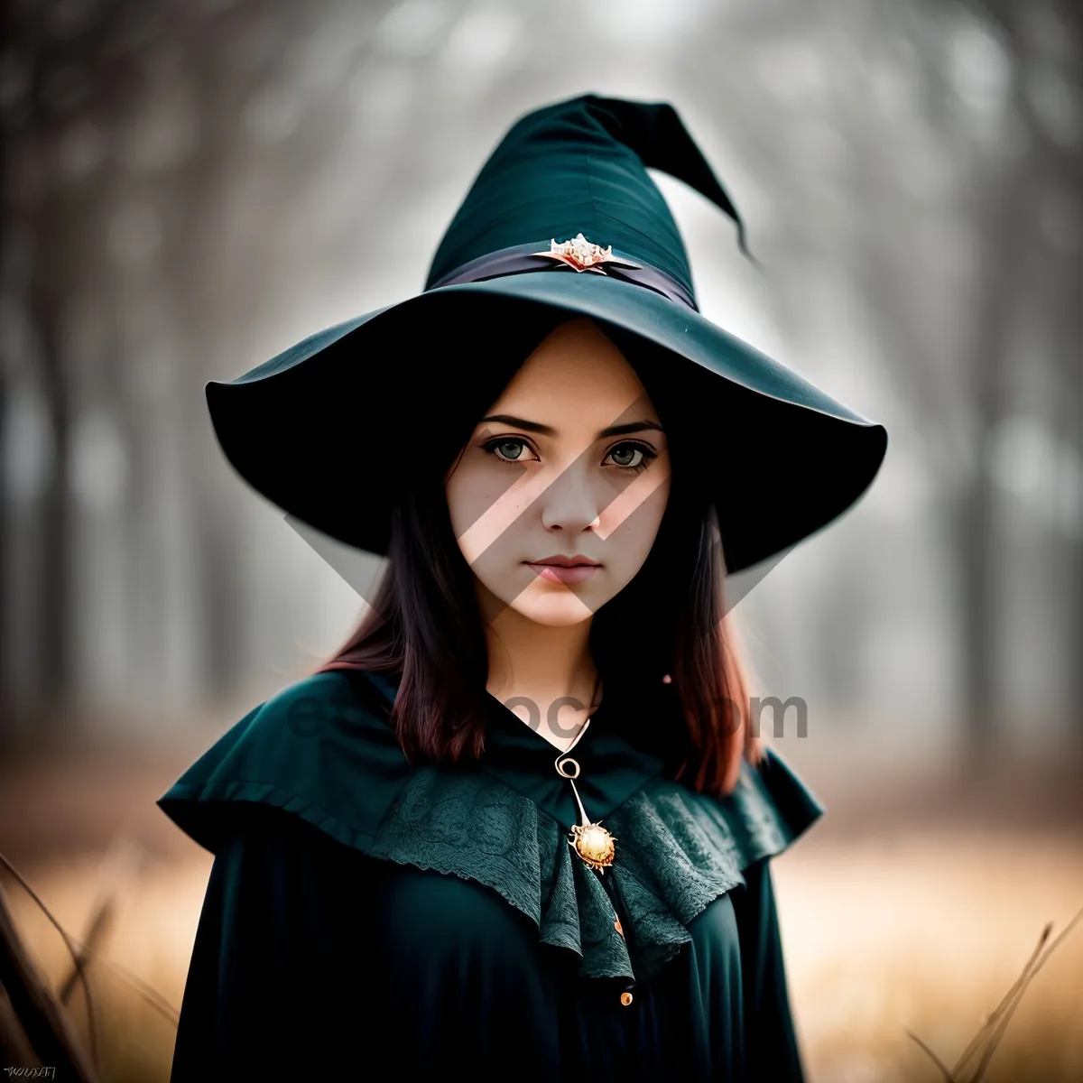 Picture of Happy Smiling Lady with Stylish Cowboy Hat