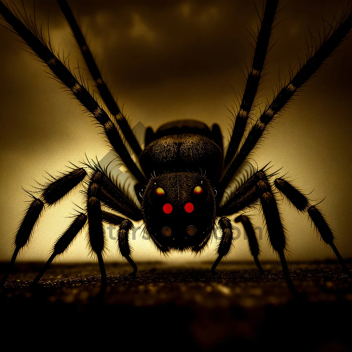 Picture of Barn Spider Close-Up: Majestic Arthropod with Mosquito Prey