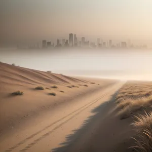 Majestic Sunset Over Desert Dunes