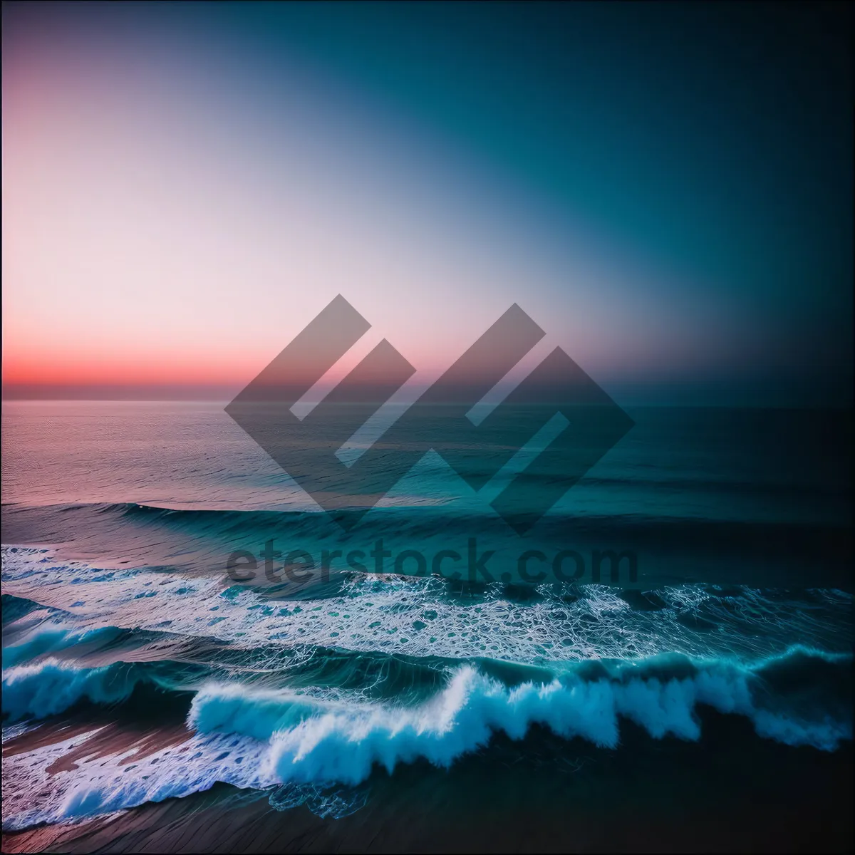 Picture of Sunset Over Serene Ocean Coastline