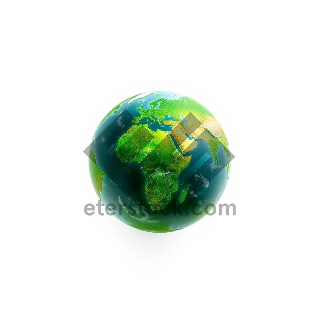 Picture of 3D Globe Icon Symbol World Map