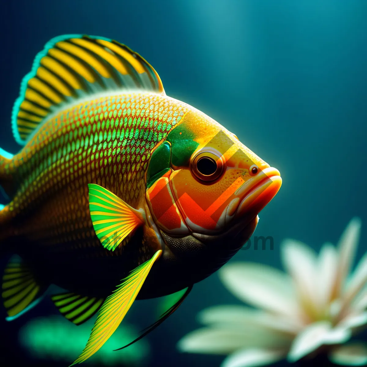 Picture of Colorful Reef Fish in Ocean Aquarium