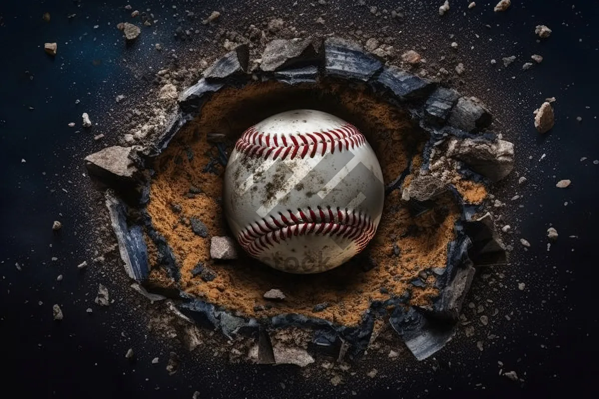 Picture of Leather baseball glove on grass field