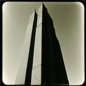 Urban Skyline View of Modern Corporate Tower