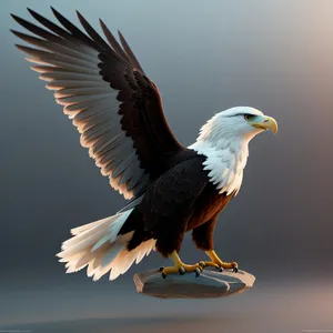 Bald Eagle in Flight: Majestic Predator with Piercing Yellow Eyes