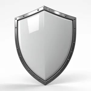 Metallic shield emblem icon design element