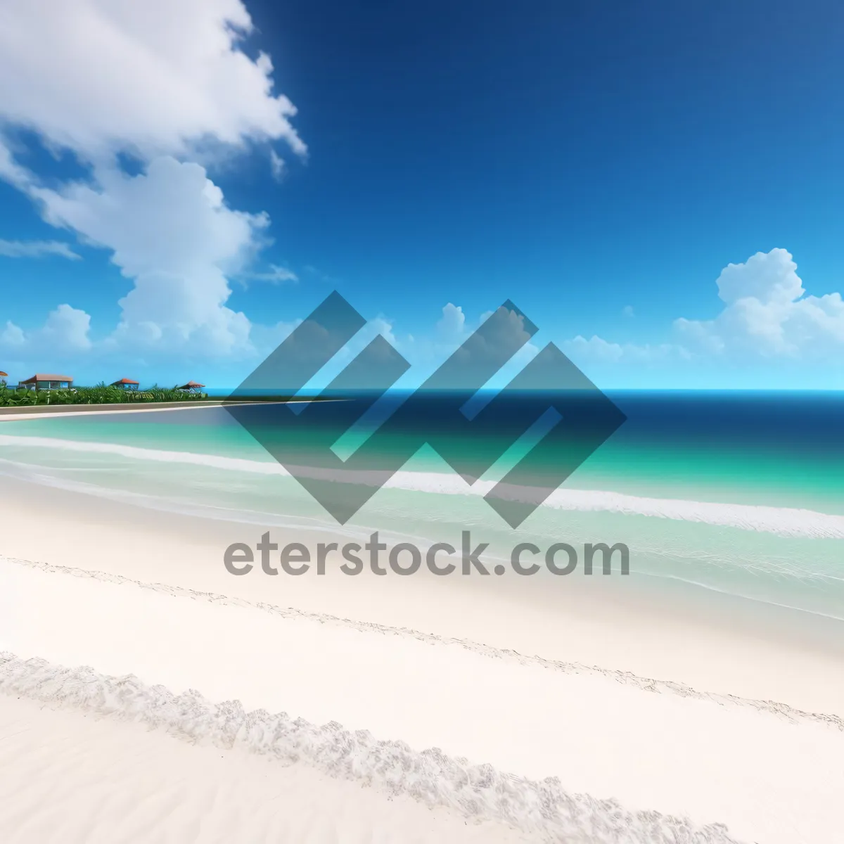 Picture of Sun-kissed Beach Paradise: Serene Tropical Coastline with Turquoise Waves