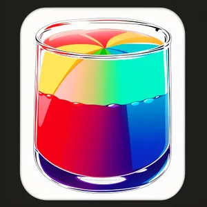 Vibrant glossy button icon with 3D shadow.