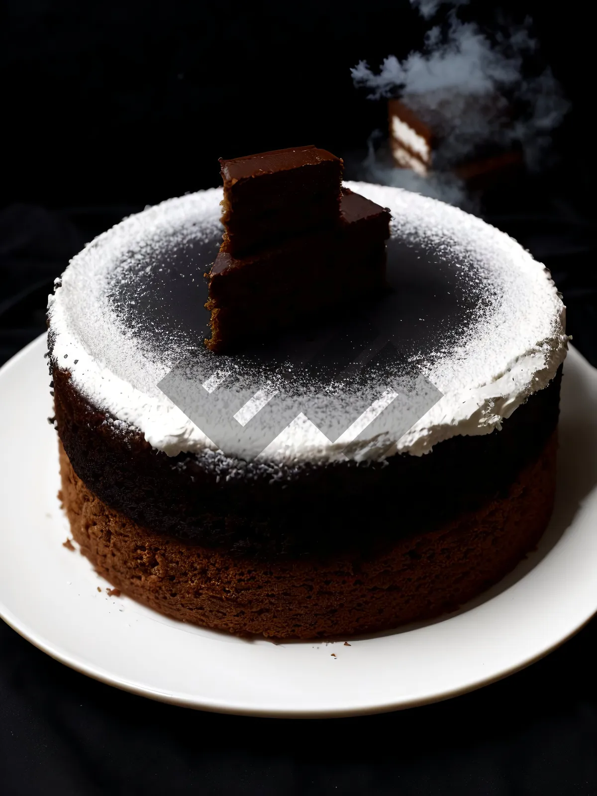 Picture of Delicious Chocolate Cream Cake with Fresh Berries