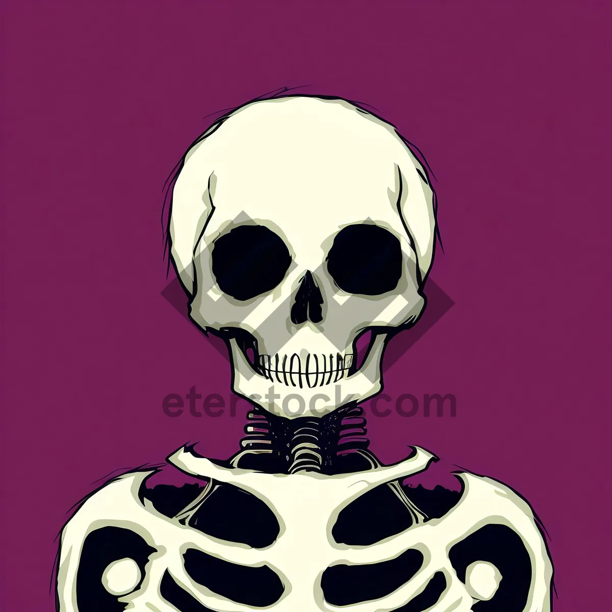 Picture of Eerie Cartoon Pirate Skull: Dark Anatomy of Death