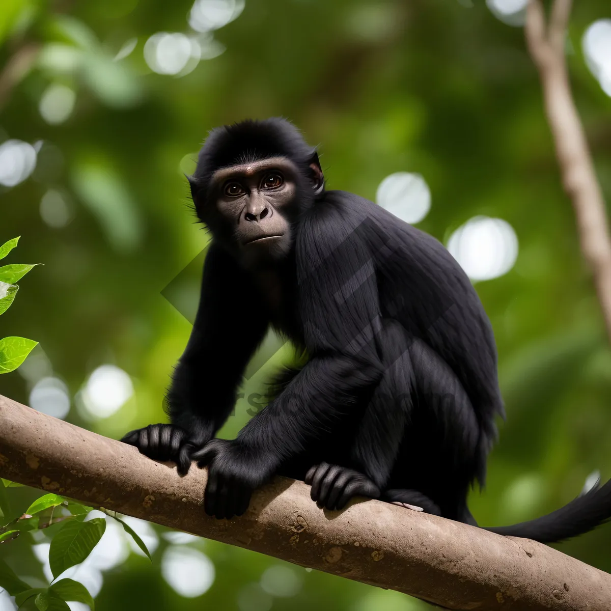 Picture of Wild Monkeys in Jungle Habitat - Animal Safari Scene