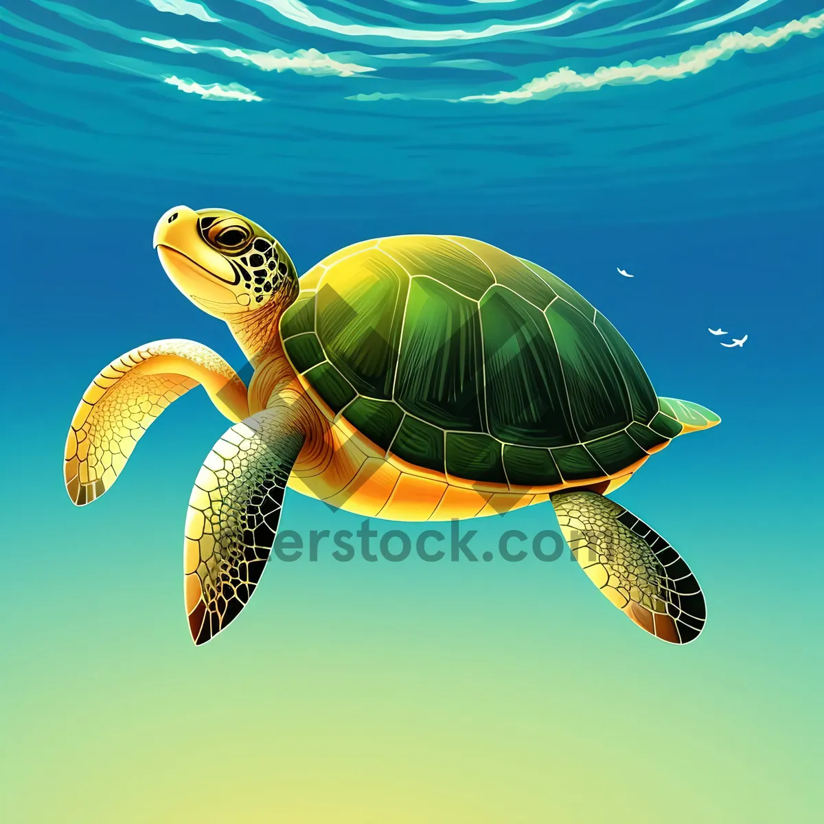 Picture of Oceanic Loggerhead: Majestic Sea Turtle in Underwater Kingdom