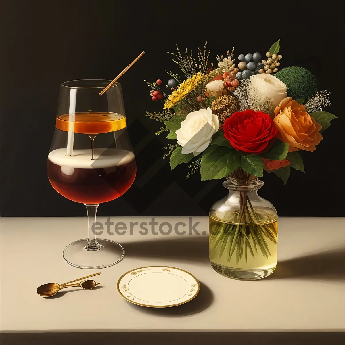 Picture of Exquisite Wineglass for Luxurious Restaurant Dinner