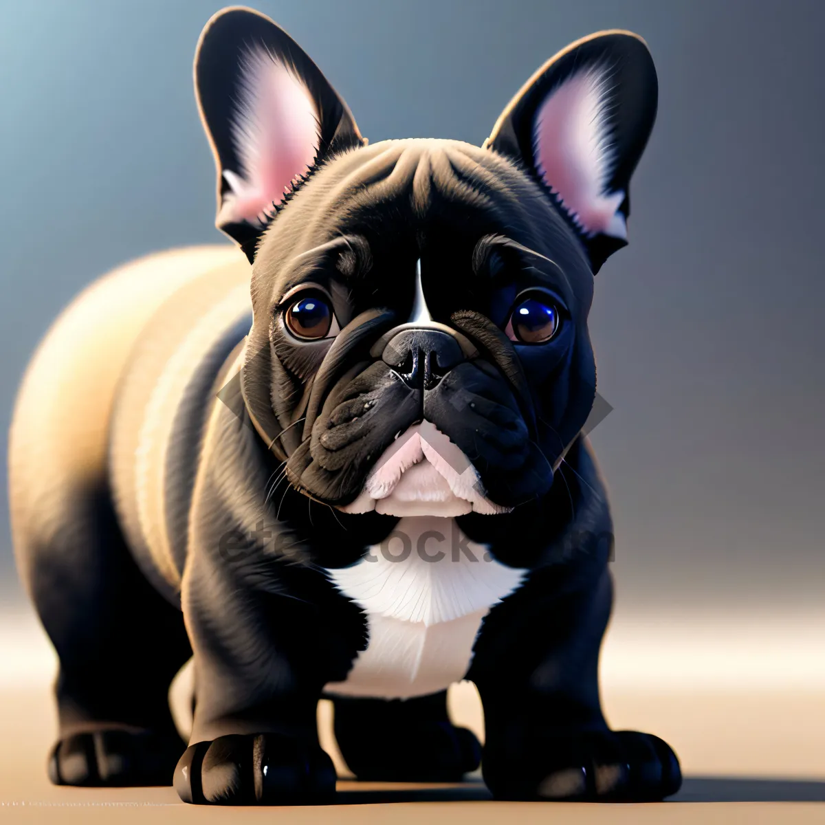 Picture of Lovable purebred bulldog puppy, an adorable companion and cherished canine pet