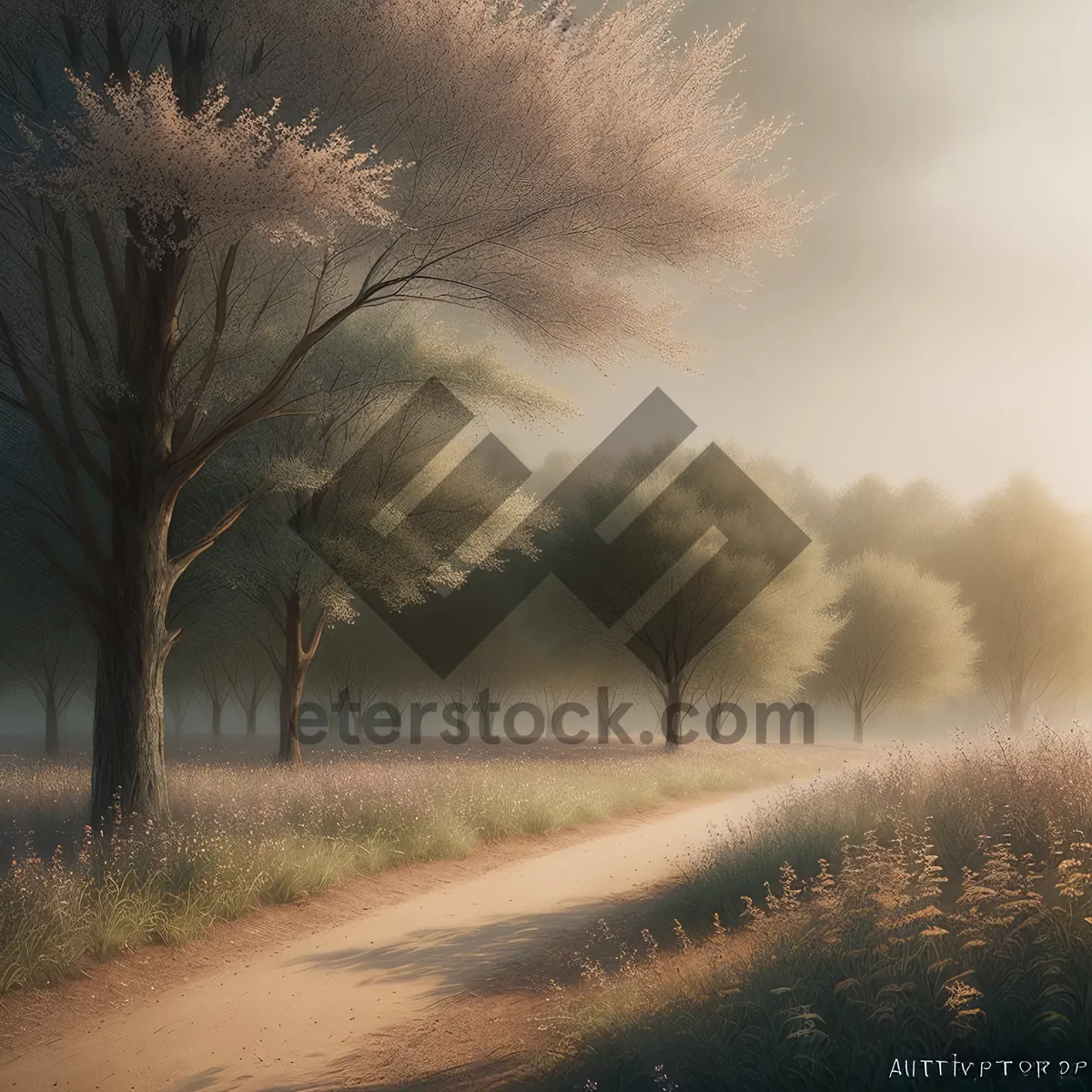 Picture of Serene Countryside Horizon with Lush Green Landscape