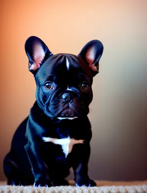 Adorable Bulldog with Muzzle Restraint - Studio Portrait