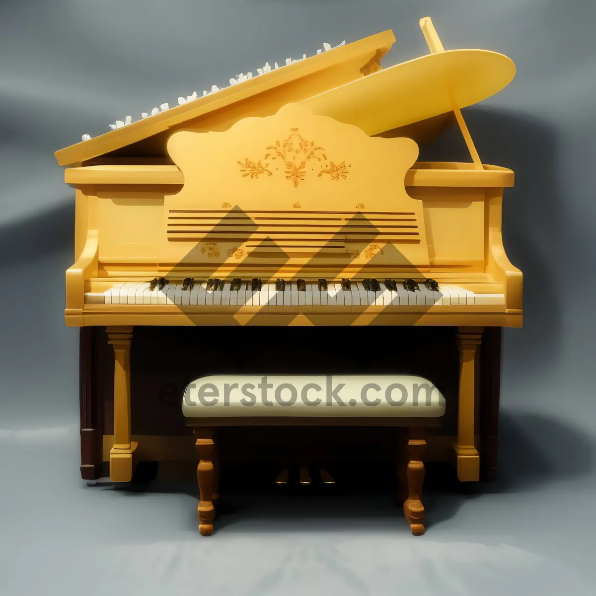 Picture of Music Stool with Grand Piano and Percussion Instruments Stack