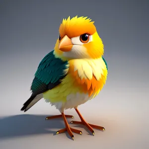 Adorable Yellow Baby Bird with Cute Wings