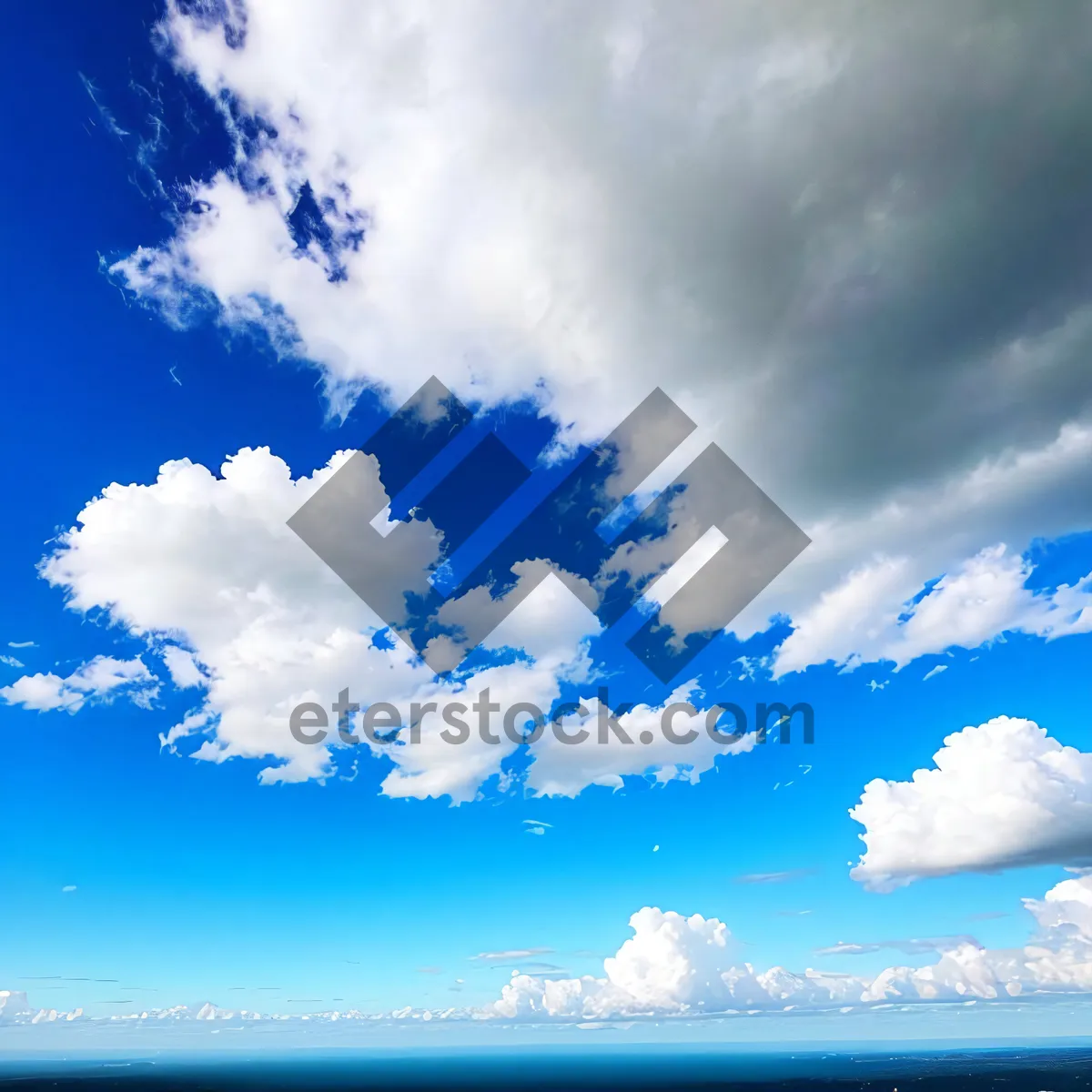 Picture of Vibrant Summer Sky with Fluffy Clouds