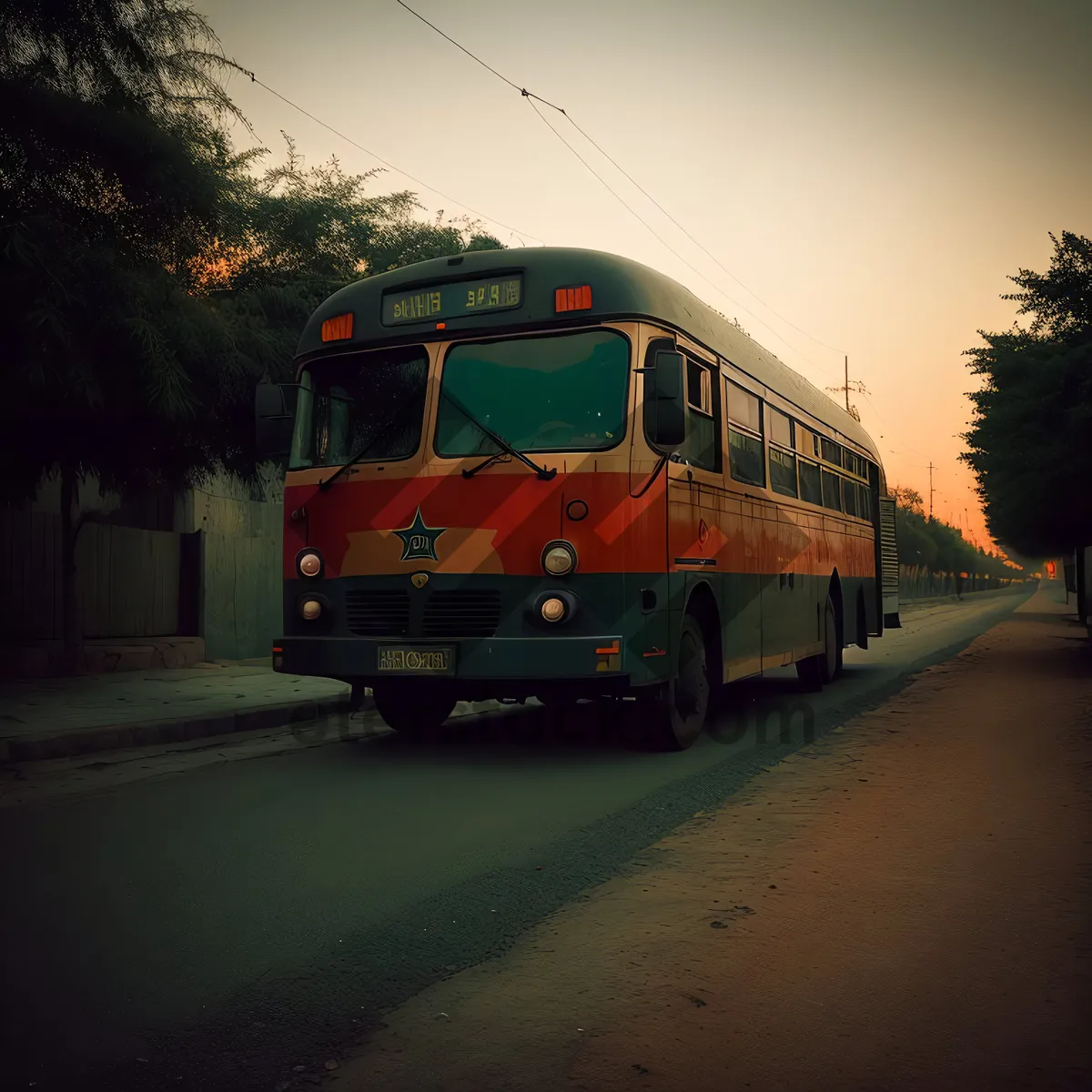 Picture of Urban Shuttle Bus on a City Street