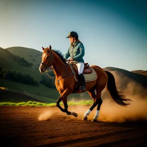 Stallion galloping on sandy beach