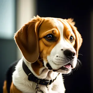 Cute Beagle Puppy on Leash: Adorable Canine Companion