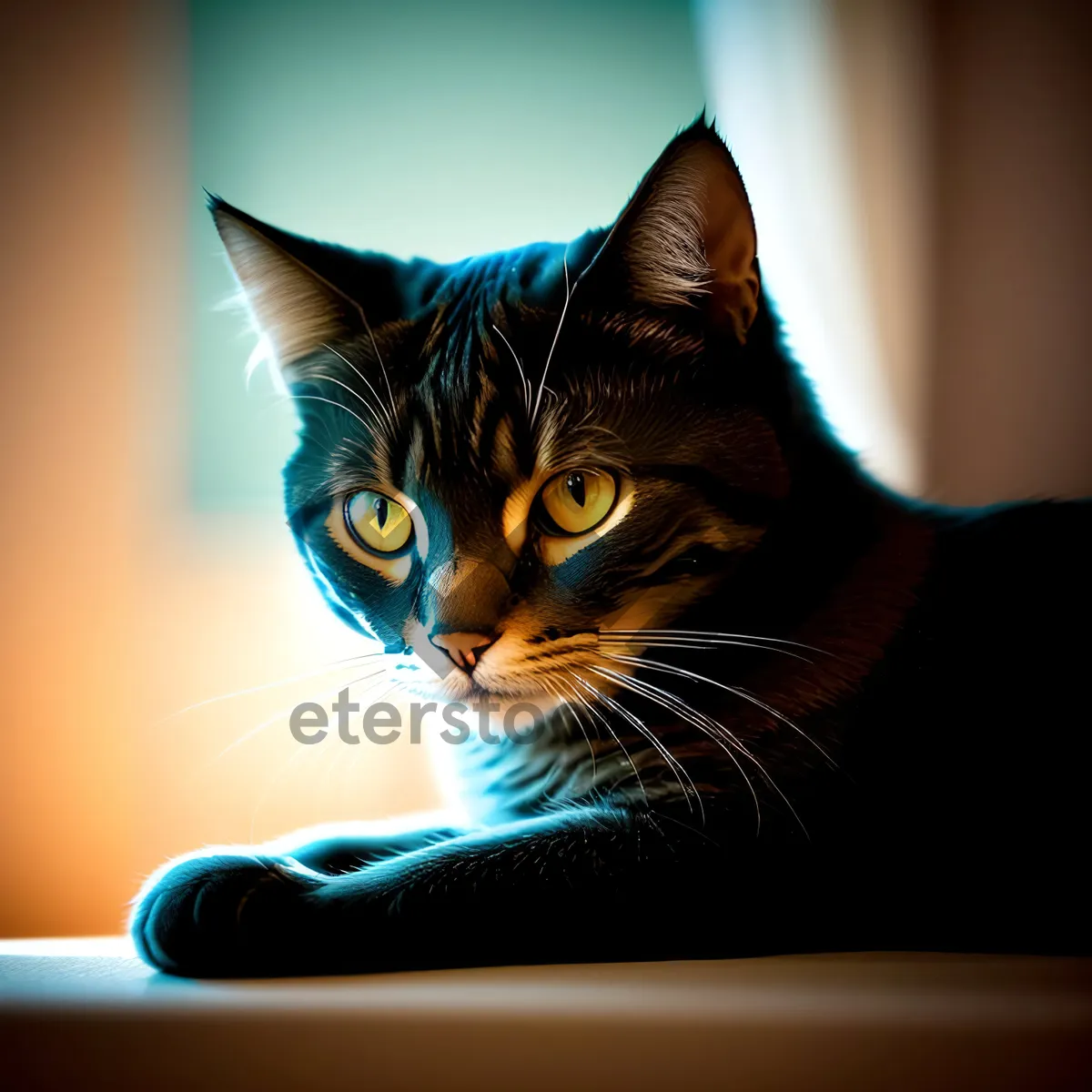 Picture of Playful Gray Tabby Kitten with Curious Eyes