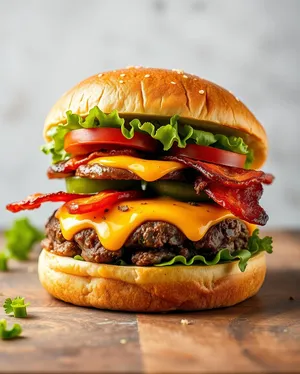 Grilled Cheeseburger with Fresh Garden Salad