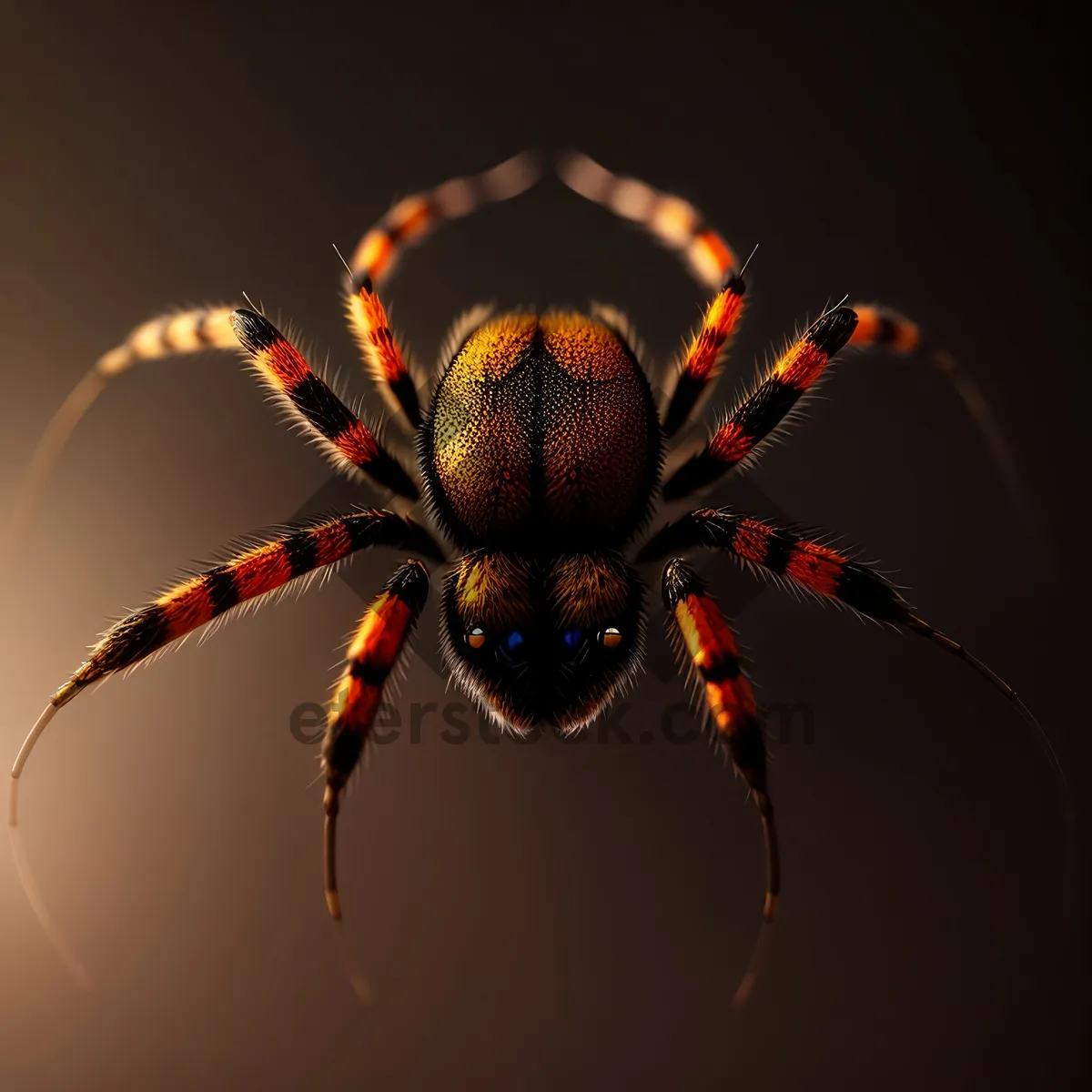 Picture of Close-up of Black Barn Spider, an Arachnid Arthropod