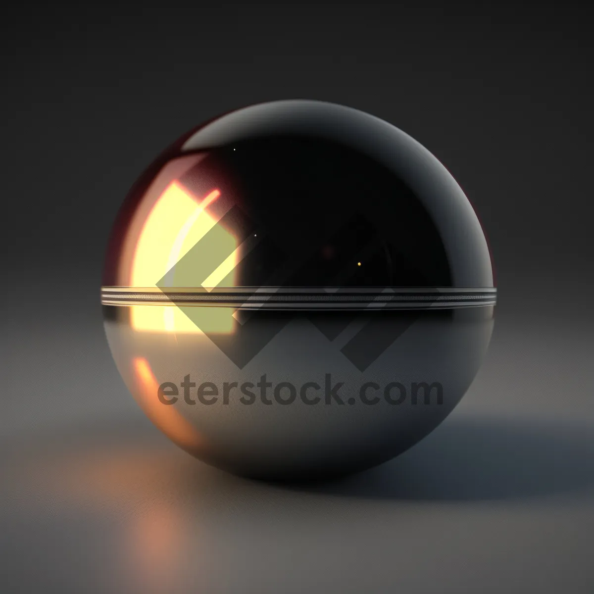 Picture of Shiny Glass Satellite Sphere Icon with Graphic Curve
