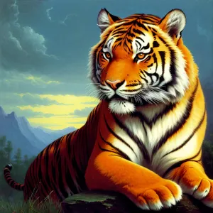 Striped Jungle Predator - Wild Tiger, Dangerous Beauty