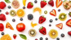 Delicious Fruit Plate with Fresh Berries and Oranges