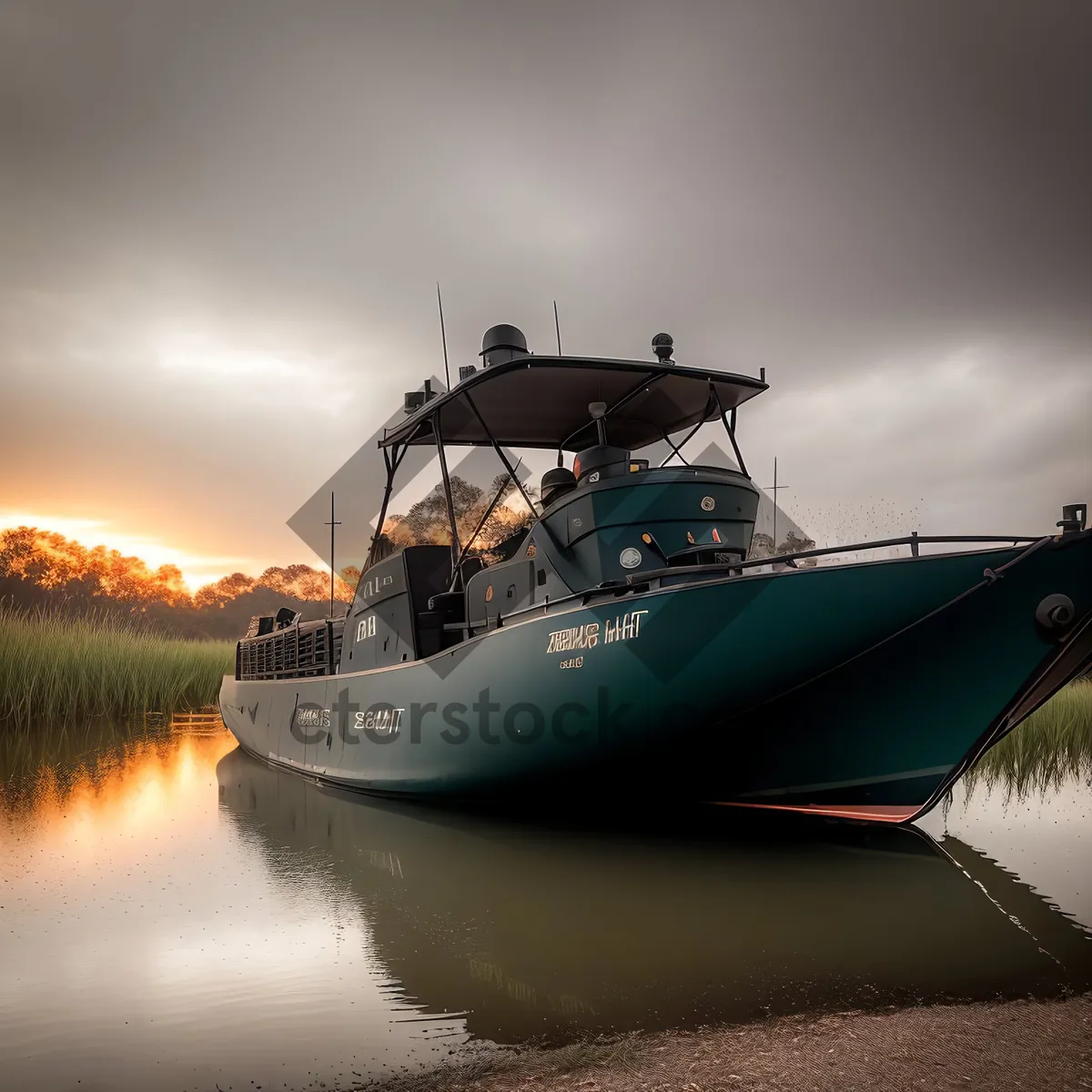 Picture of Nautical Craft at Waterfront Harbor