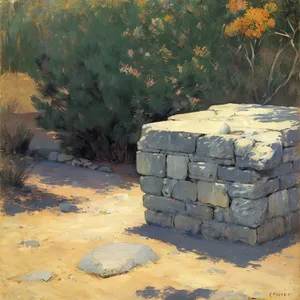 Desert Stone Wall: Ancient Landscape's Weathered Remnants