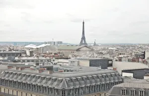 Historic Cathedral Tower in the City Skyline.