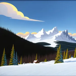 Winter Wonderland Ski Resort - Snowy Mountain Landscape