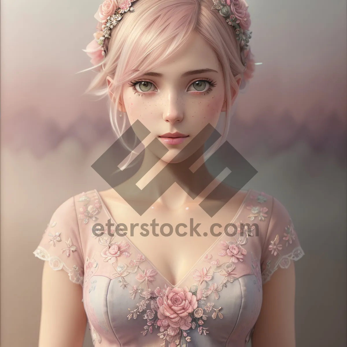 Picture of Elegant Princess Posing in Sensual Fashion Portrait