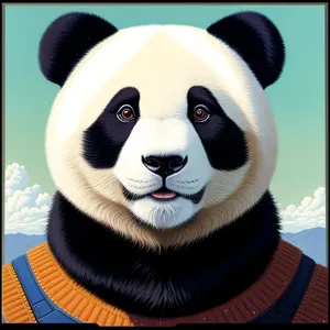 Cute Giant Panda Mascot with Fluffy Fur - Animal Portrait