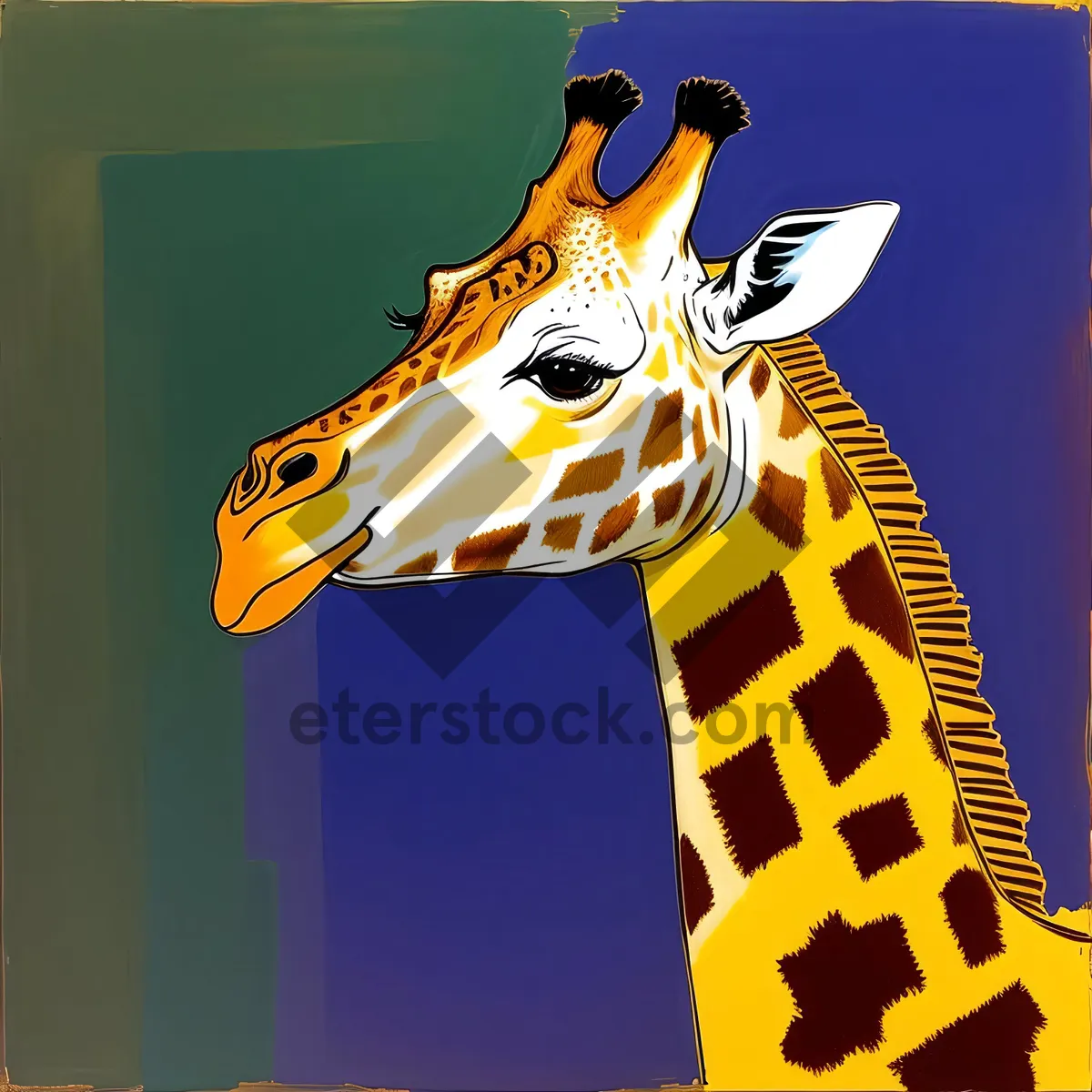 Picture of Playful Giraffe in Natural Habitat
