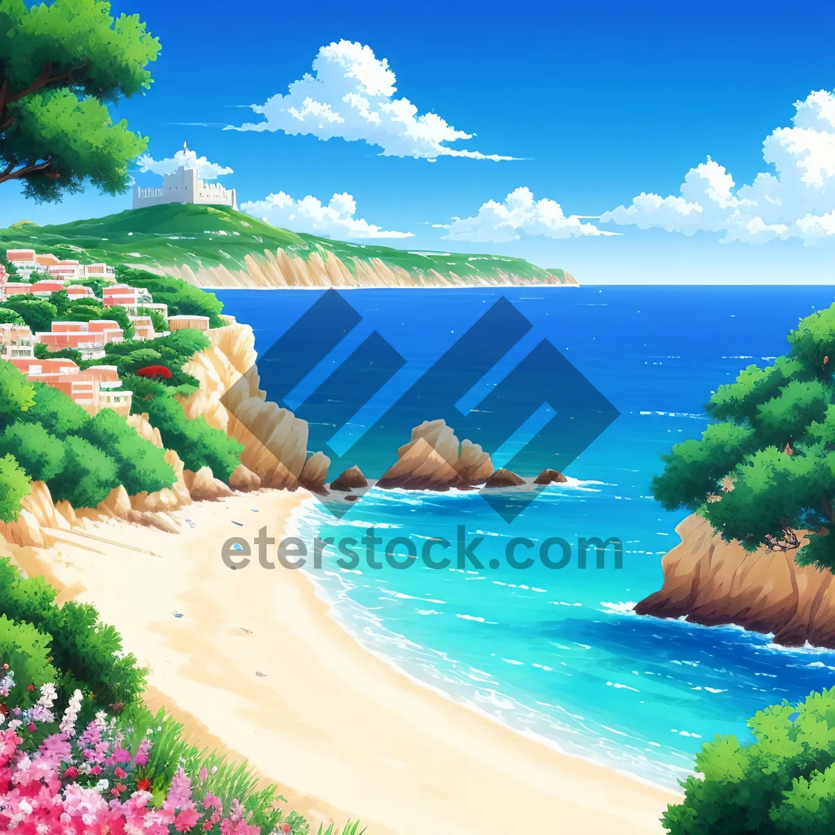 Picture of Serene Tropical Paradise by the Turquoise Waters