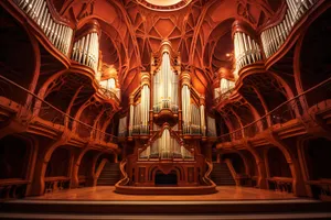 Old Cathedral Window Organ Architecture