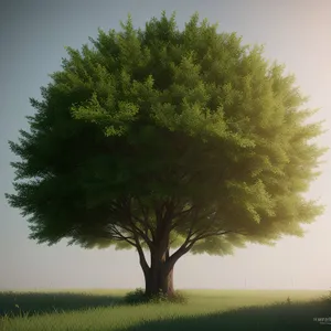 Linden tree in a rural meadow